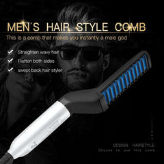 Multifunctional Hair Comb Brush Beard Hair Straighten Comb Quick Hairstyle For Men